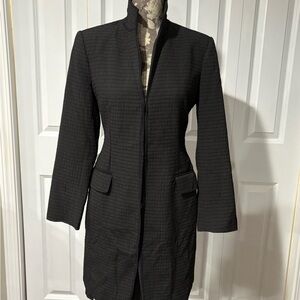 Anne Klein Black Longline Textured Blazer and skirt